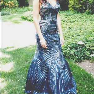 Joli Evening Dress w navy and silver sequin